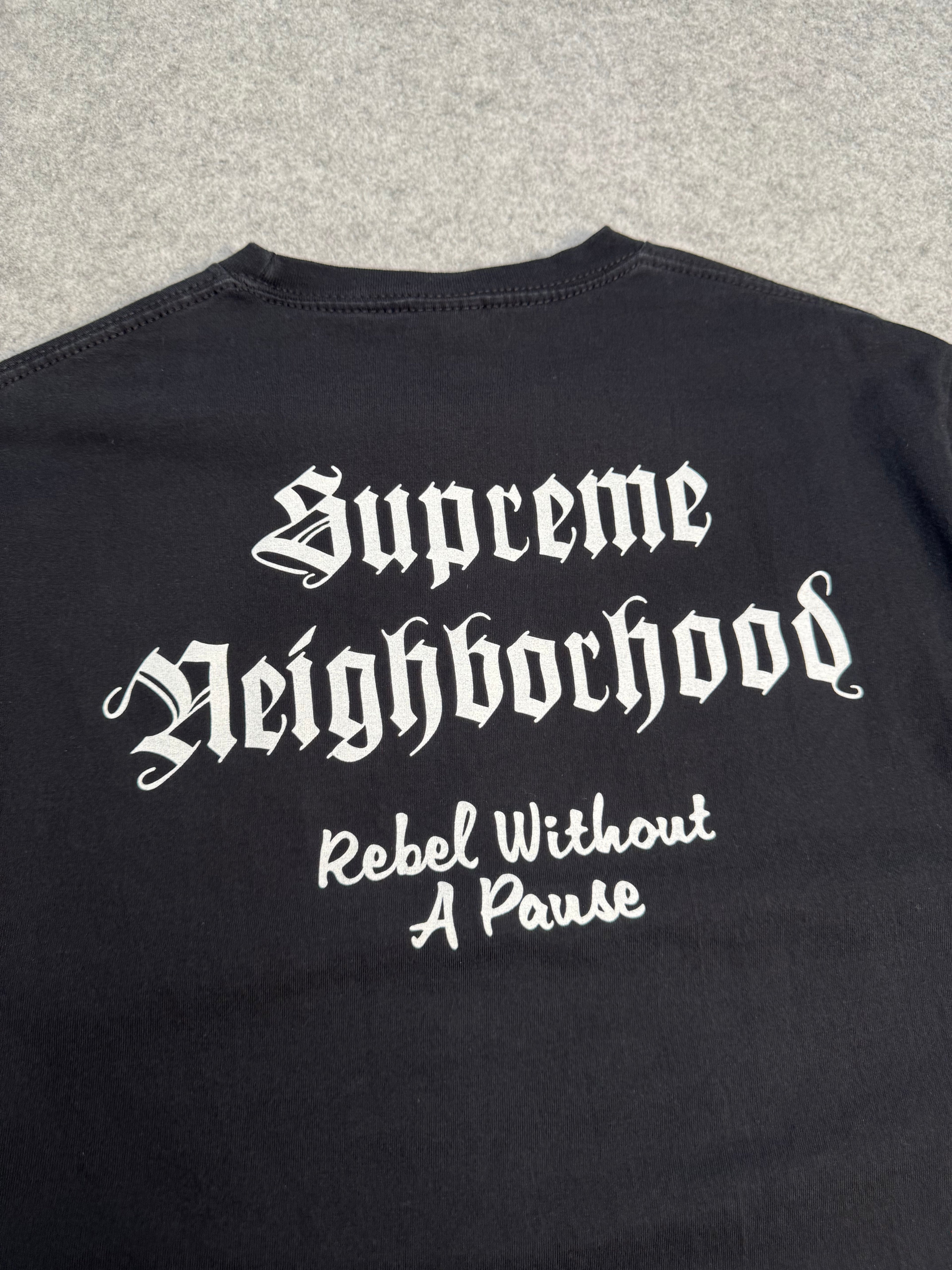 Supreme X Neighborhood Box Logo Pirate Skull Tee Black (USED)