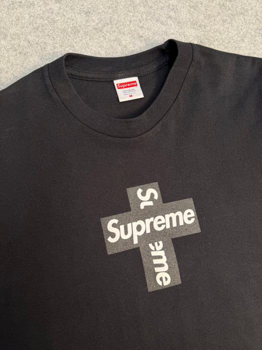 Supreme Cross Box Logo Tee Black (USED) | Vitnage Clothing Store Canada