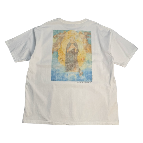 Saint Micheal Jesus Christ Memorial Tee White (USED) | Vintage Clothing Store Canada