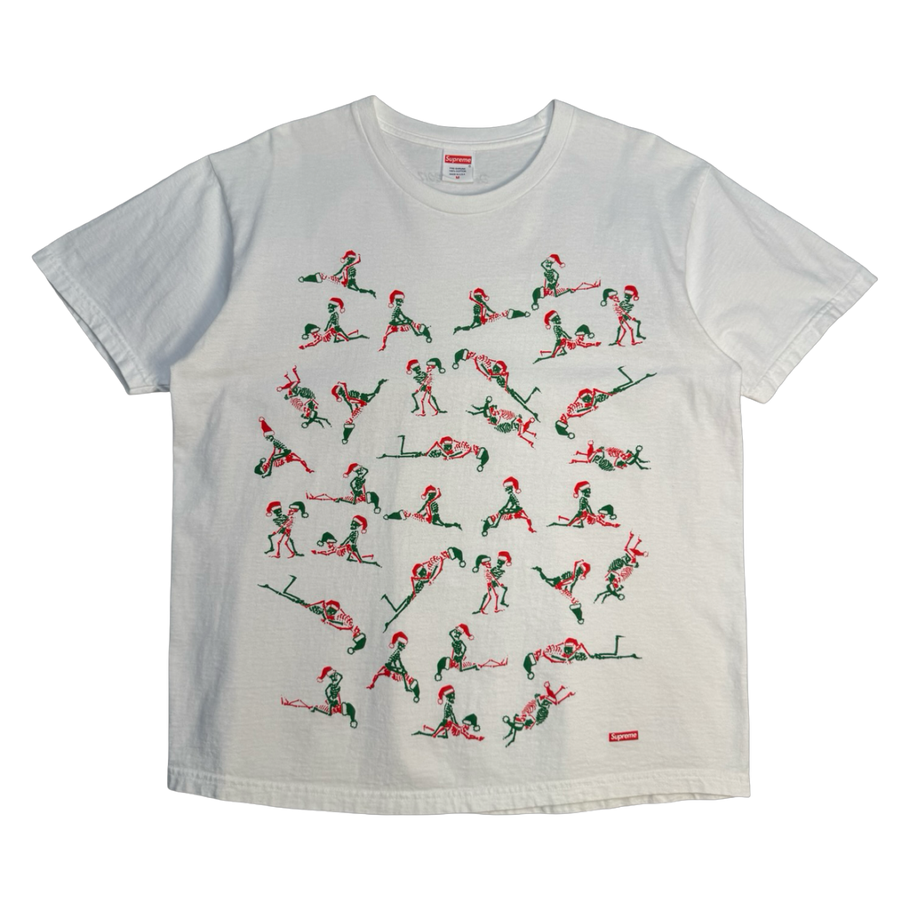 Supreme Christmas Skeleton Tee White (USED)