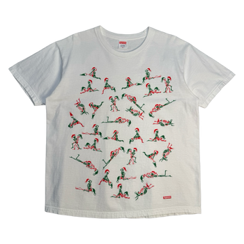 Supreme Christmas Skeleton Tee White (USED)