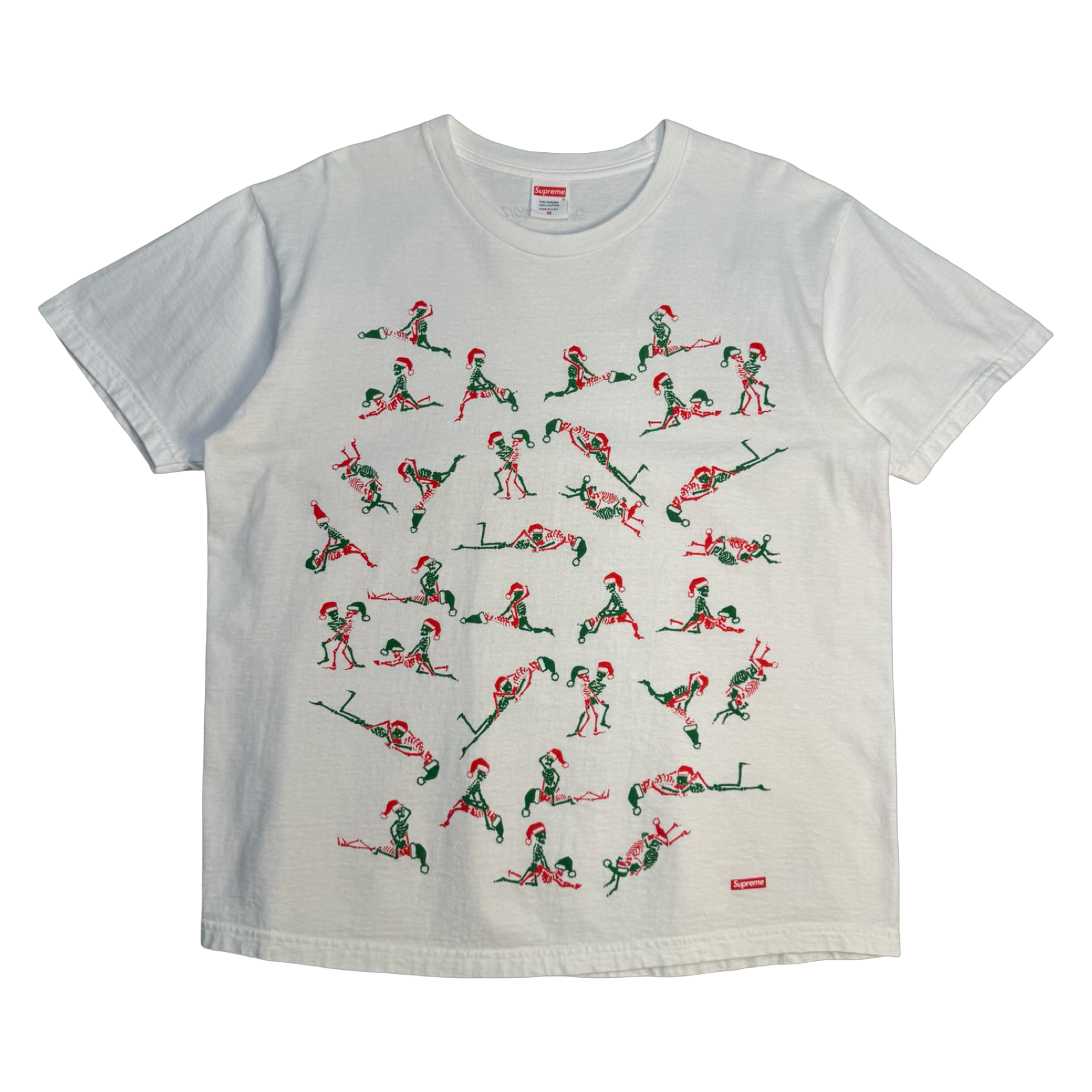 Supreme Christmas Skeleton Tee White (USED)