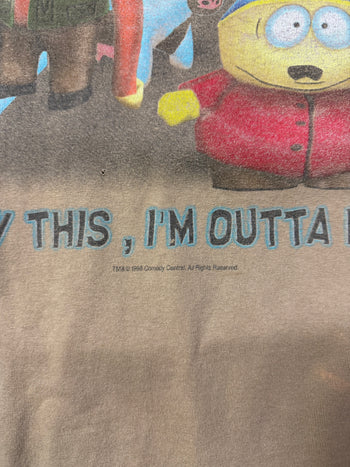 Vintage South Park Screw This I'm Outta Here Tee Light Brown