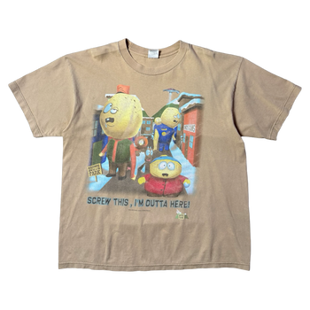 Vintage South Park Screw This I'm Outta Here Tee Light Brown