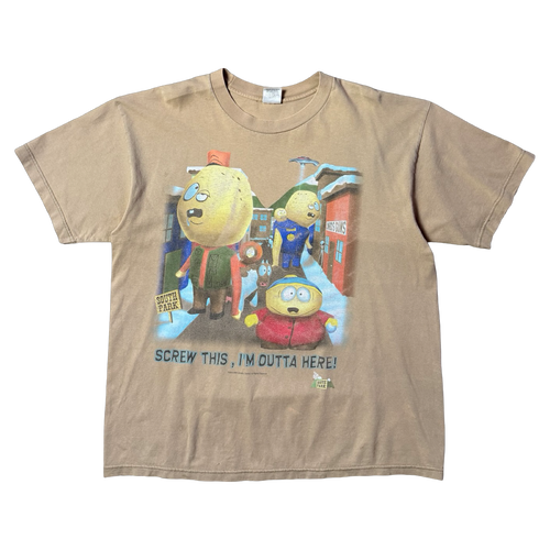 Vintage South Park Screw This I'm Outta Here Tee Light Brown | Vintage Clothing Store Canada