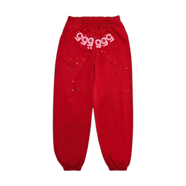 Sp5der Angel Number 555 Sweatpants Red