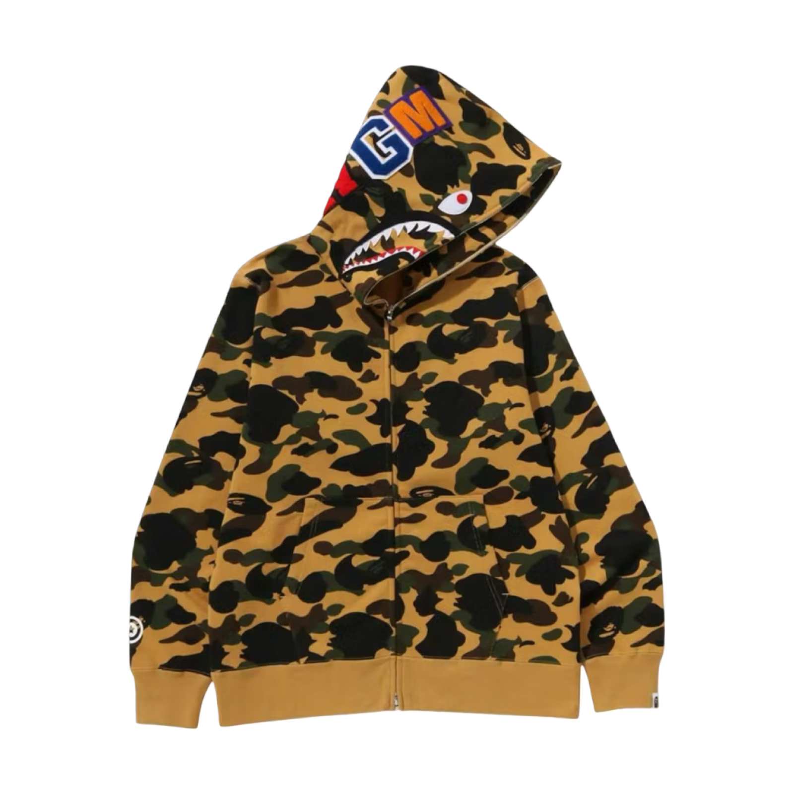 BAPE 1st Camo Shark Full Zip Hoodie Yellow