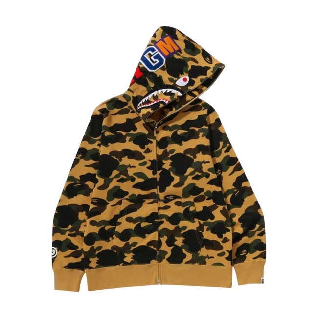 BAPE 1st Camo Shark Full Zip Hoodie Yellow