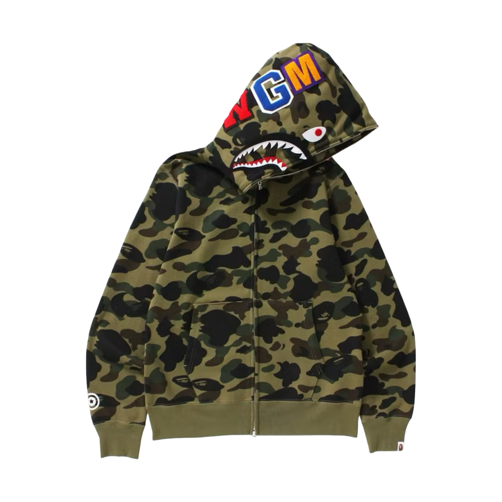 BAPE 1st Camo Shark Full Zip Hoodie Green