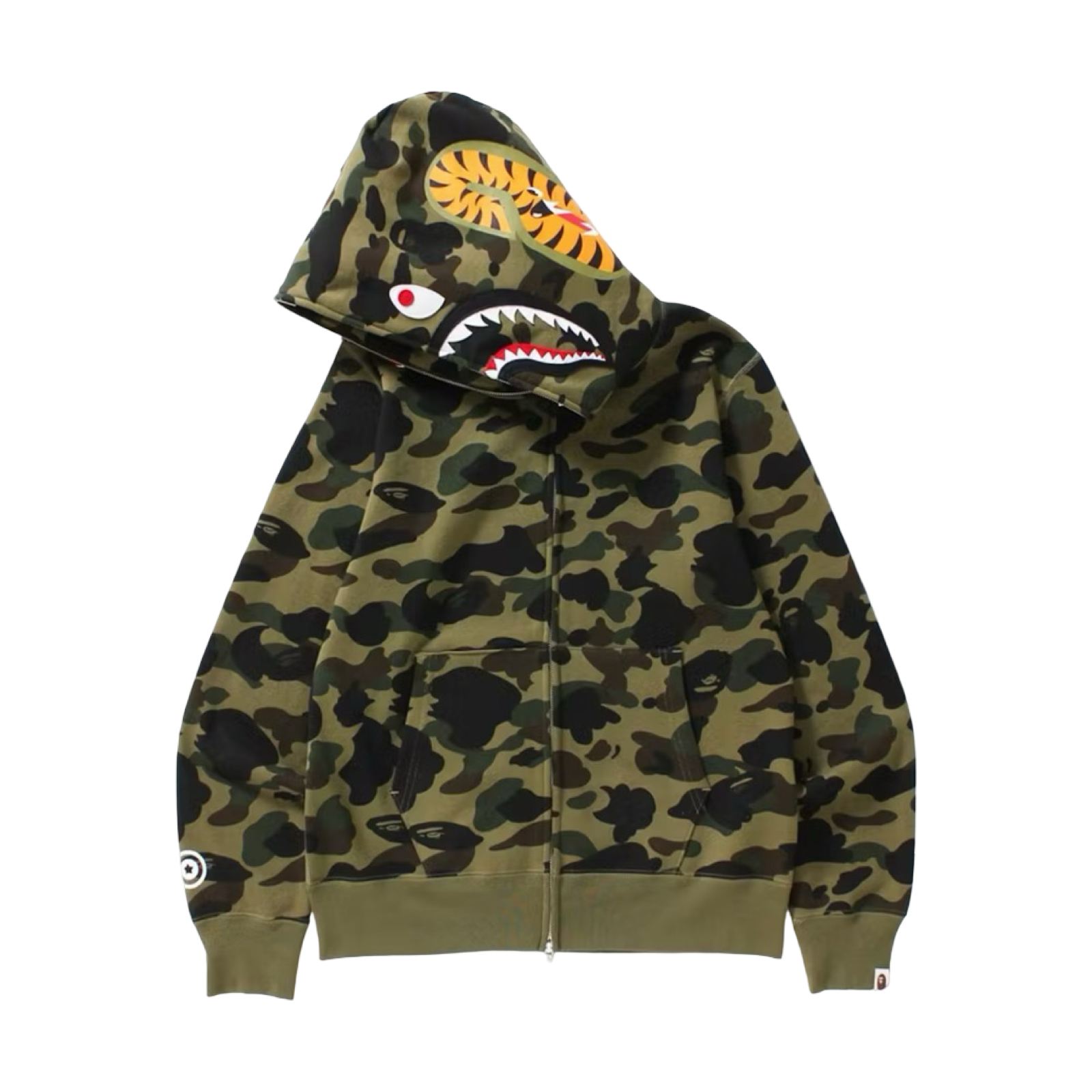 BAPE 1st Camo Shark Full Zip Hoodie Green