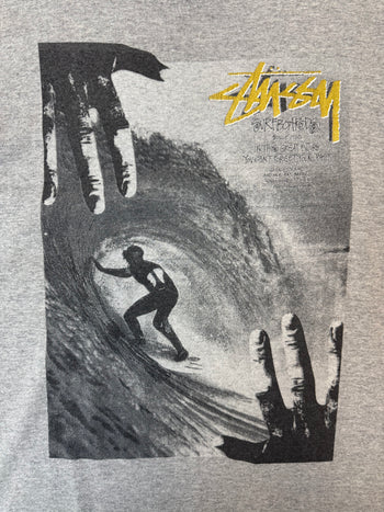 2000s Stussy Surfman Photo Print Tee Grey