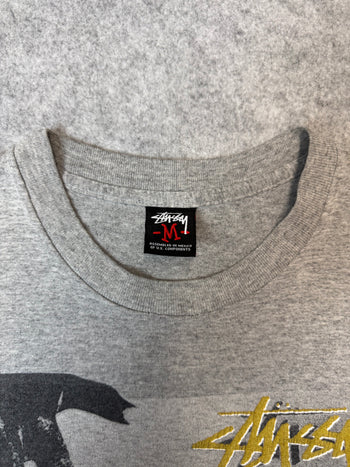 2000s Stussy Surfman Photo Print Tee Grey