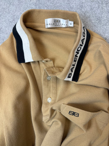Vintage Balenciaga Polo Rugby L/S Shirt Beige