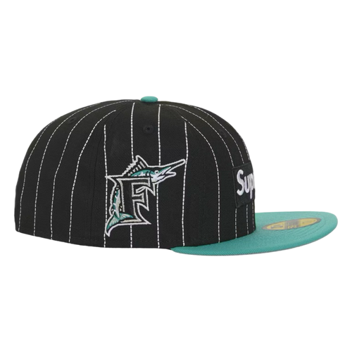Supreme MLB Florida Marlins Box Logo Pinstripe Fitted Hat | Vintage Clothing Store Canada