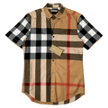 Burberry Checkered Button Up Shirt Camel