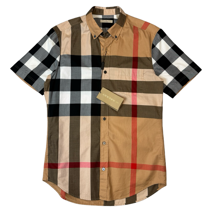 Burberry Checkered Button Up Shirt Camel | Vitnage Clothing Store Canada