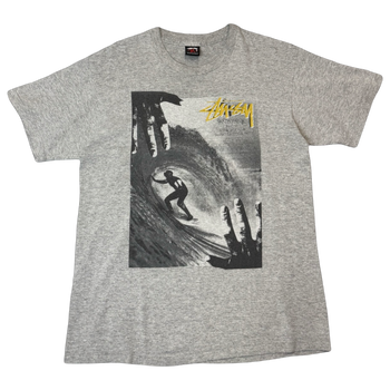 2000s Stussy Surfman Photo Print Tee Grey