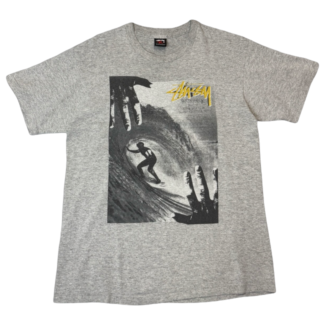 2000s Stussy Surfman Photo Print Tee Grey