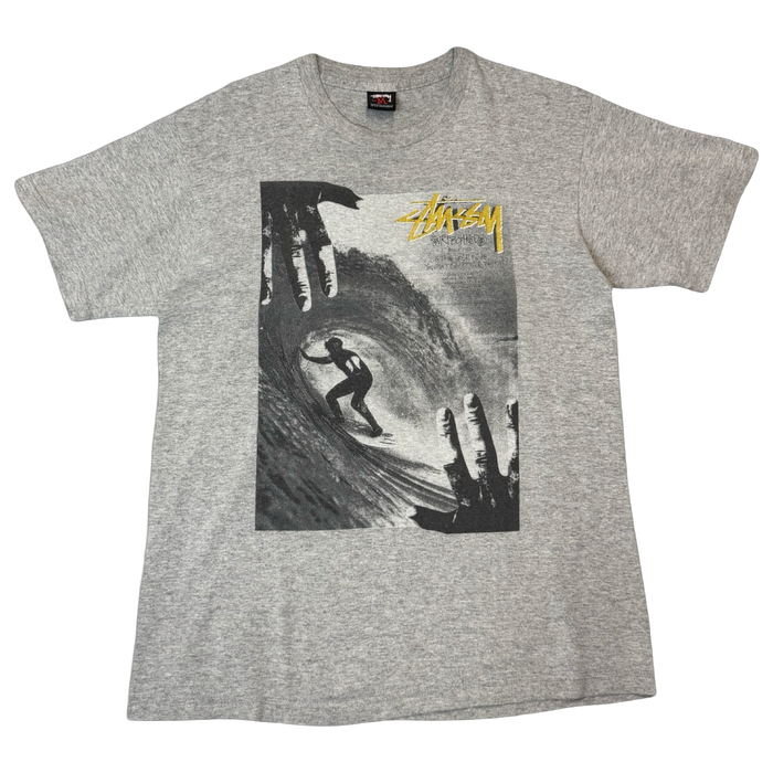 2000s Stussy Surfman Photo Print Tee Grey | Vitnage Clothing Store Canada