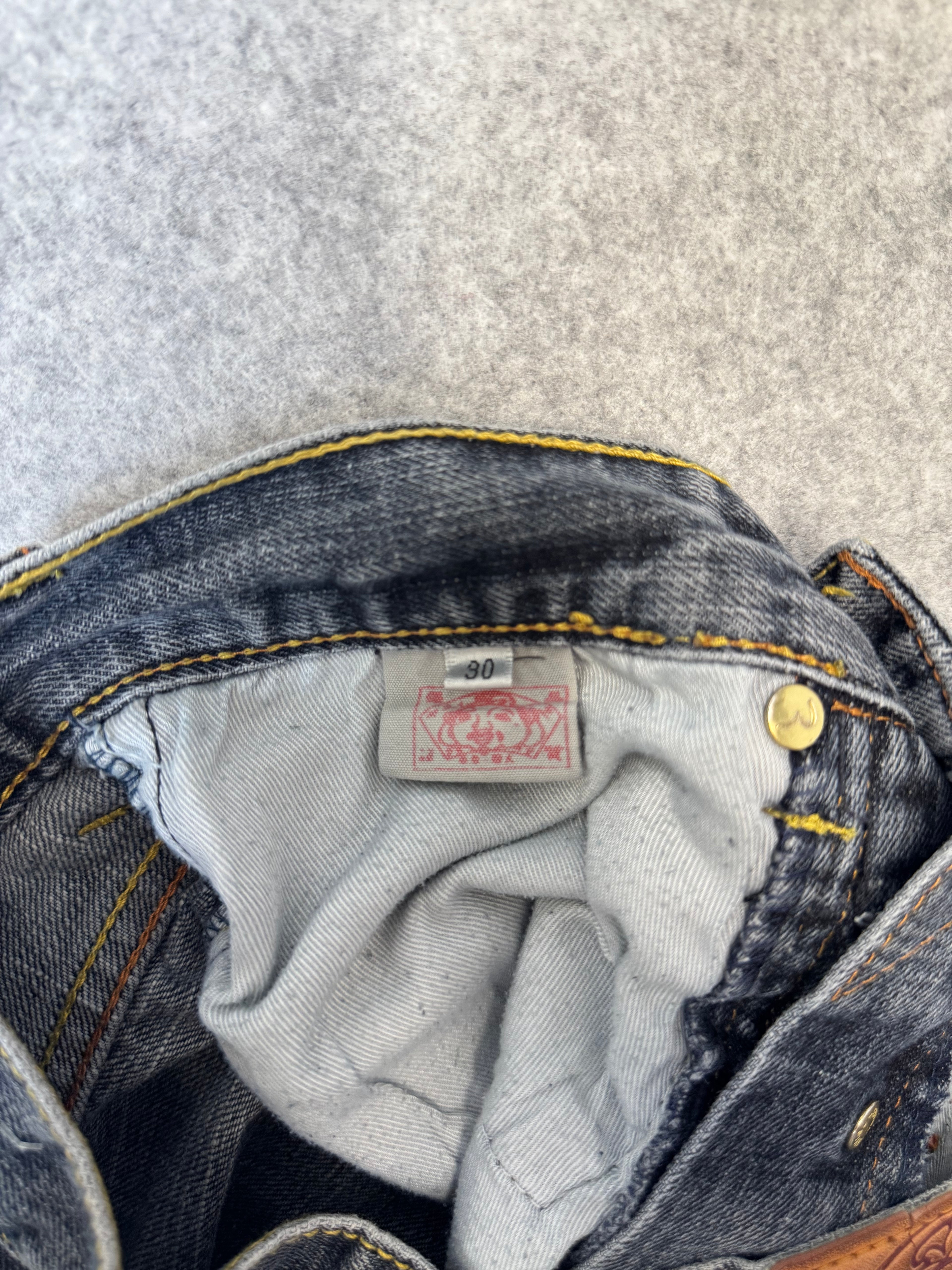 Evisu Red Double Seagull Embroidered Denim Pants