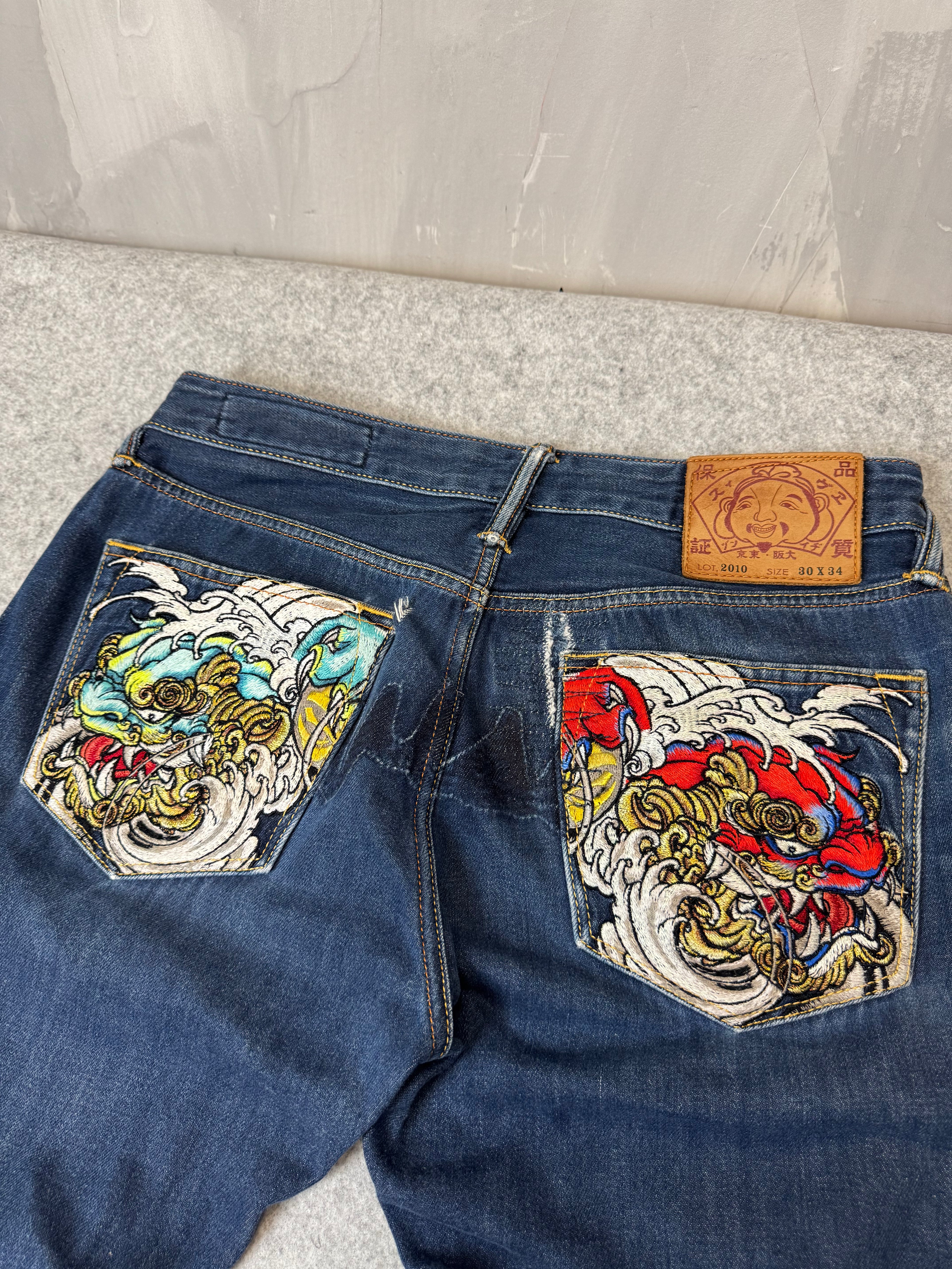 Evisu Lot 2010 Back Pocket Embroidery Denim Pants