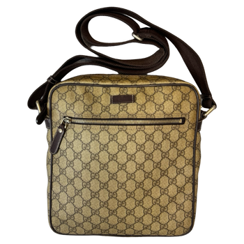 Gucci GG Supreme Monogram Messenger Leather Bag