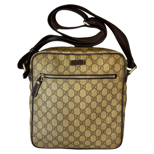 Gucci GG Supreme Monogram Messenger Leather Bag