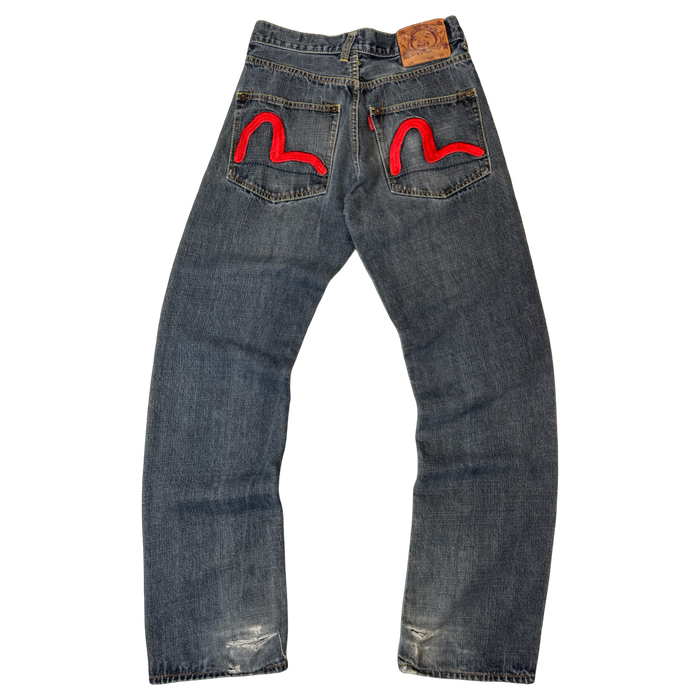 Evisu Red Double Seagull Embroidered Denim Pants | Vitnage Clothing Store Canada