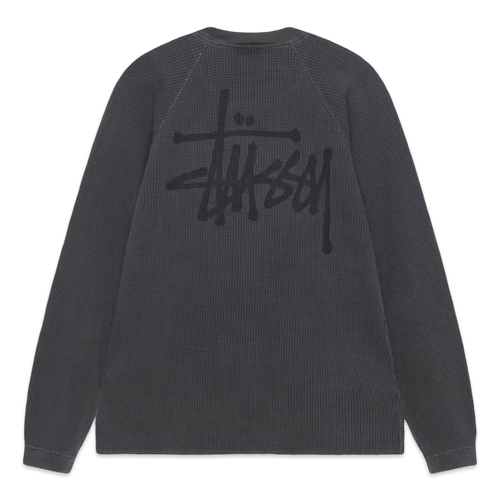 Stussy Thermal Longsleeve Washed Black | Vintage Clothing Store Canada