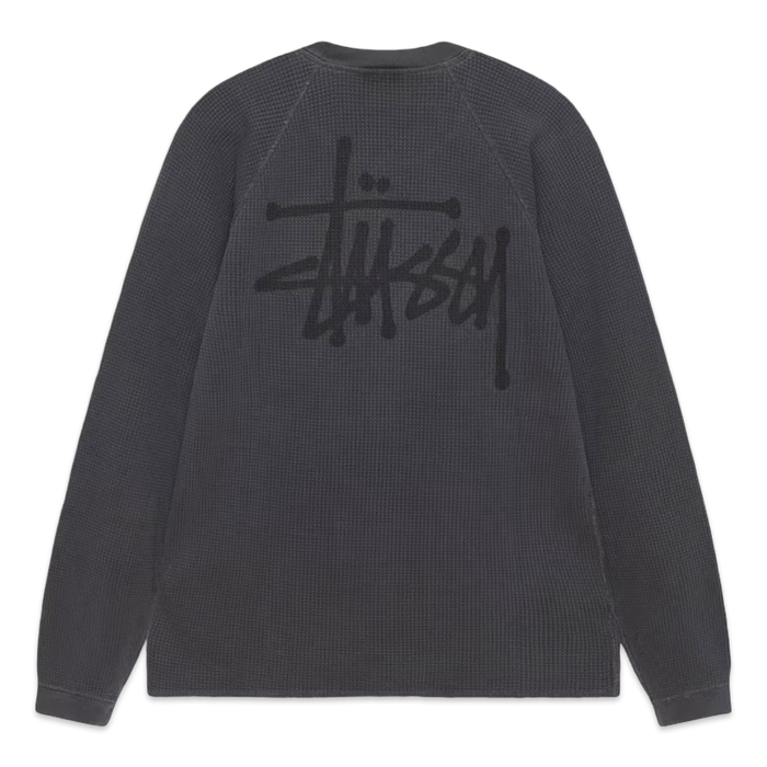 Stussy Thermal Longsleeve Washed Black | Vitnage Clothing Store Canada