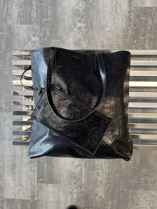 Saint Laurent Paris Patent Leather Tote Bag Black | Vitnage Clothing Store Canada