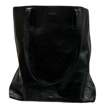 Saint Laurent Paris Patent Leather Tote Bag Black