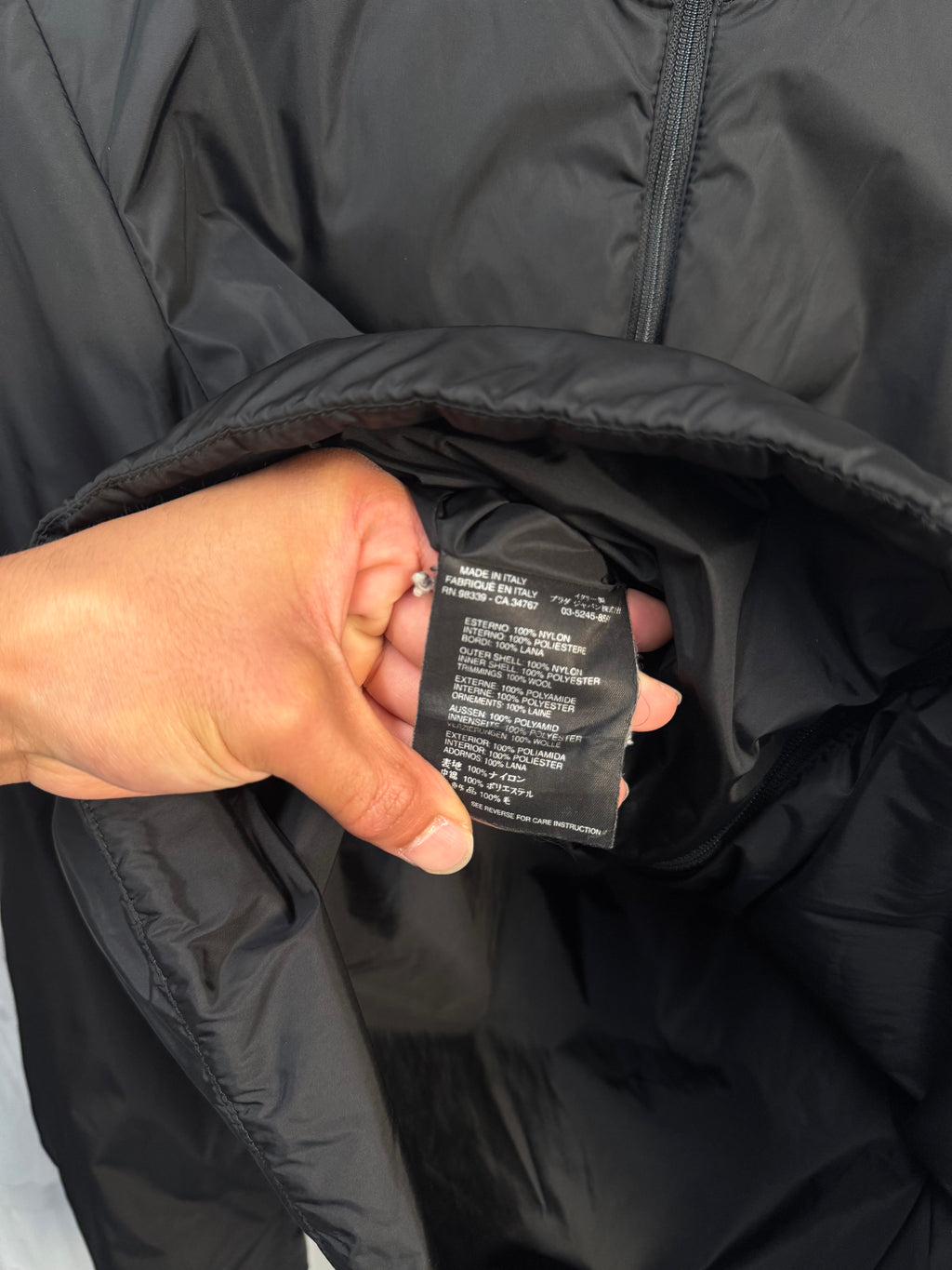 Prada Nylon Down Jacket Black