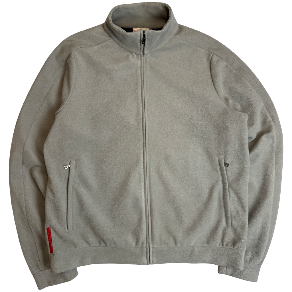 Prada Red Stripe Full Zip Fleece Beige