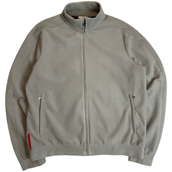 Prada Red Stripe Full Zip Fleece Beige