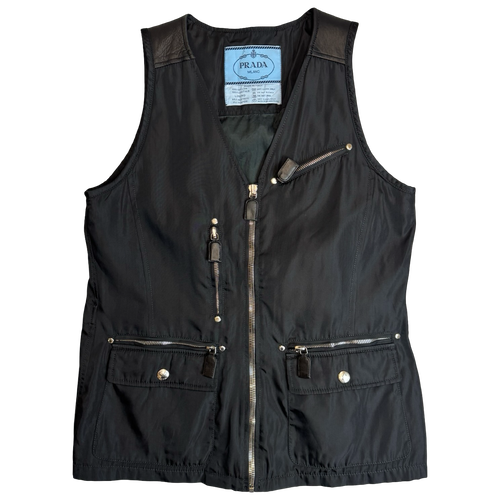 1994 Prada Nylon Multi Pocket Vest Black | Vintage Clothing Store Canada