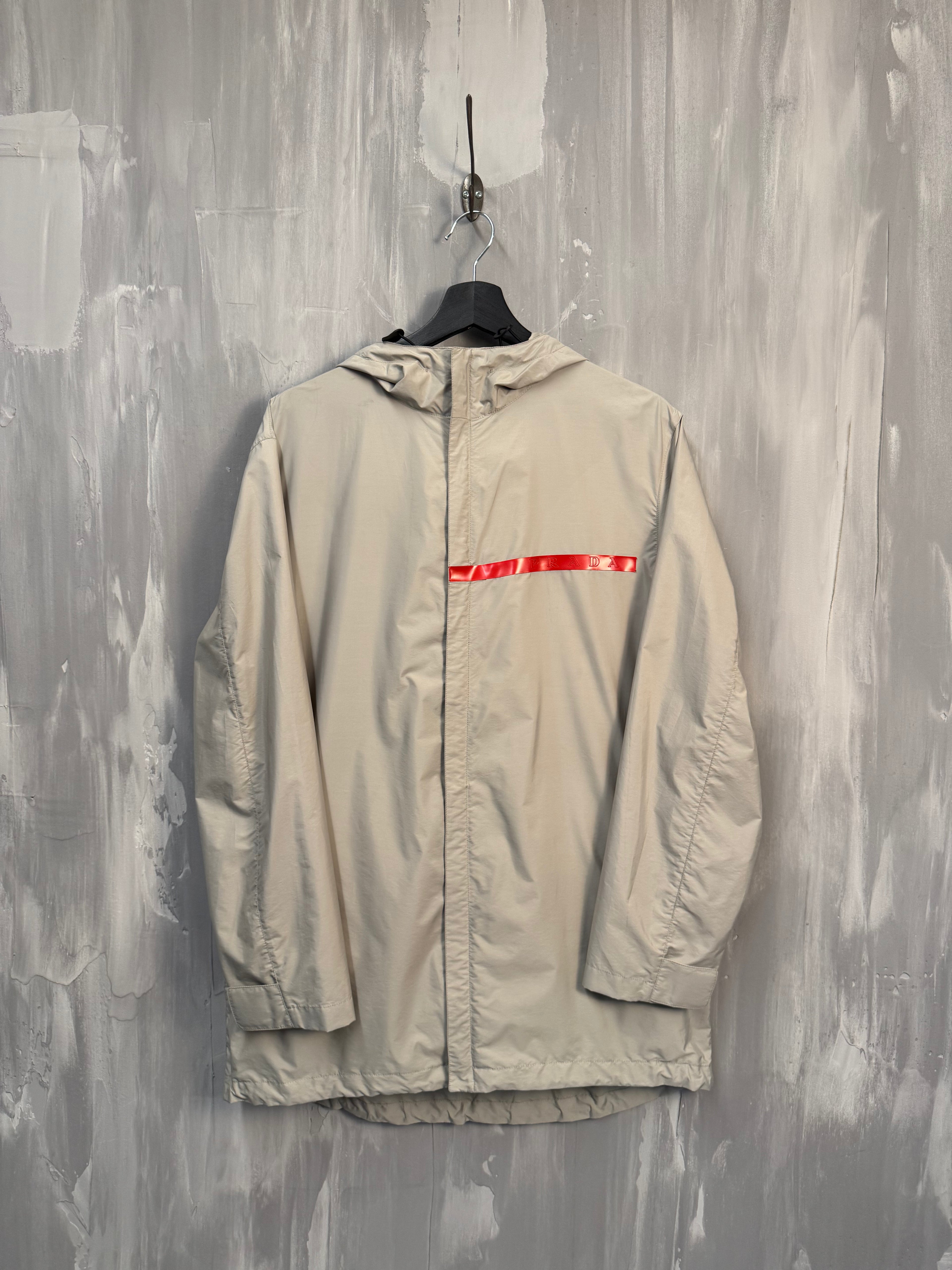 Prada Sport Red Stripe Light Jacket Beige
