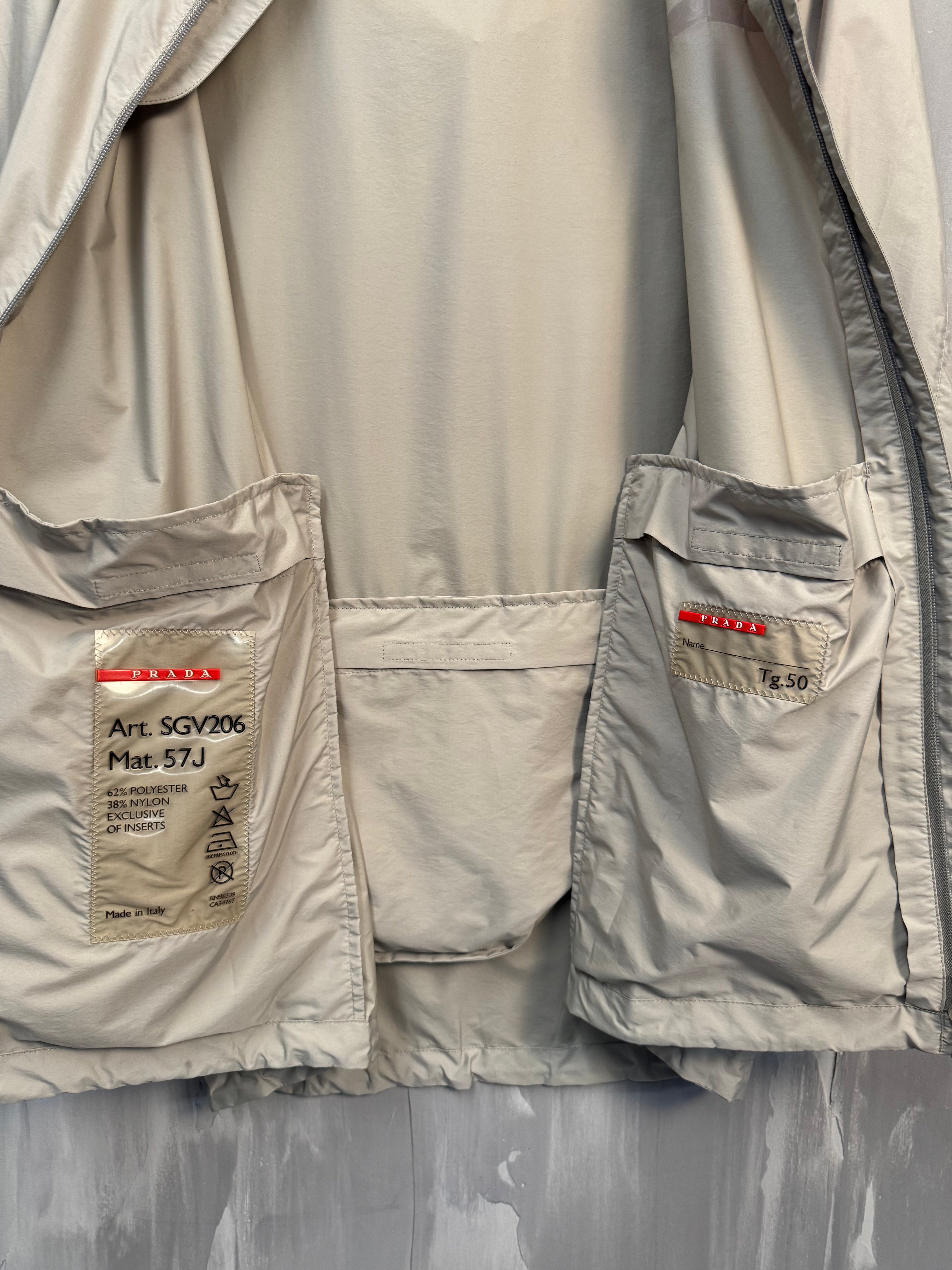 Prada Sport Red Stripe Light Jacket Beige
