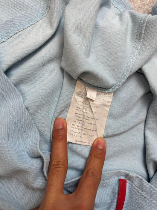 Prada Quarter Zip Polo Shirt Light Blue | Vitnage Clothing Store Canada