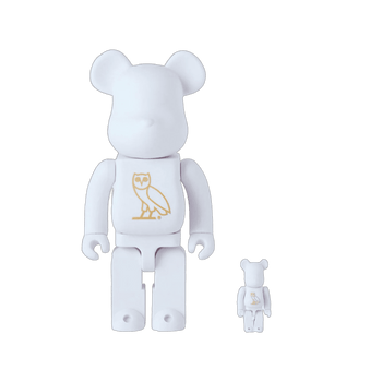 Bearbrick x OVO 400% & 100% Set Pearl White