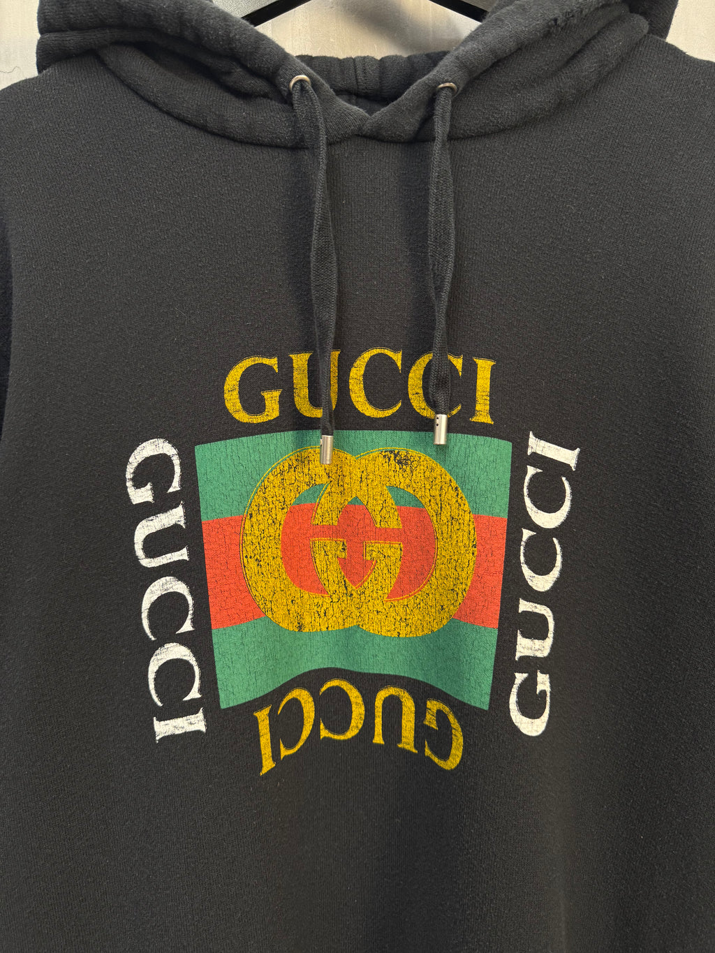 Gucci Distressed Oversized Hoodie Black