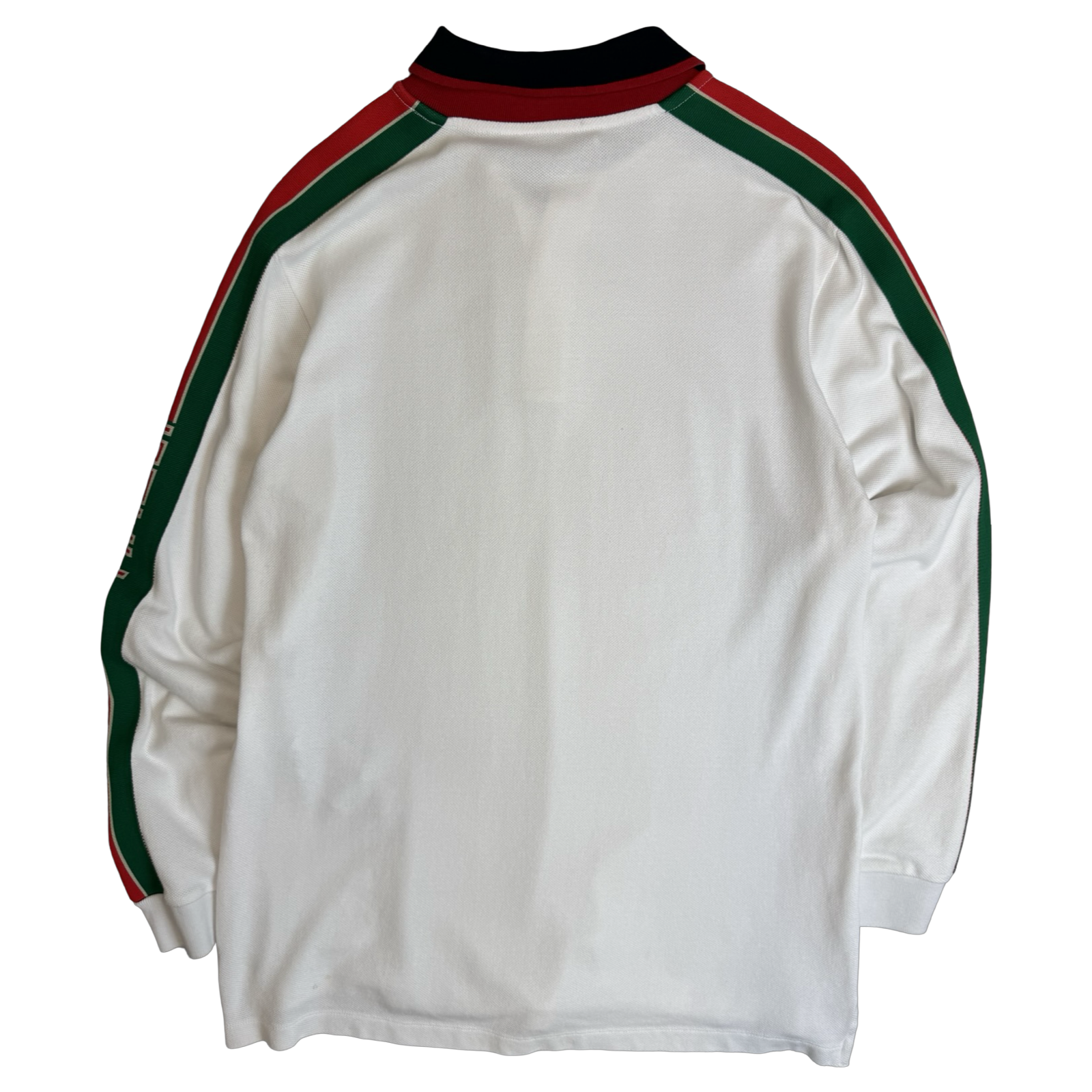 Gucci Web-striped Longsleeve Polo Shirt White