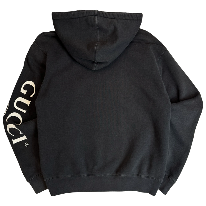 Gucci Logo-Print Half Zip Hoodie Black | Vitnage Clothing Store Canada