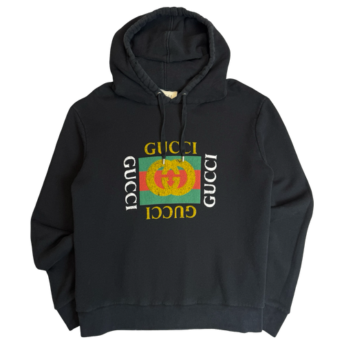 Gucci Distressed Oversized Hoodie Black | Vintage Clothing Store Canada