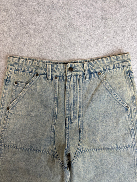 FTP Frayed Denim Logo Carpenter Pants (USED) | Vitnage Clothing Store Canada