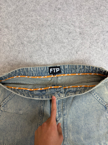 FTP Frayed Denim Logo Carpenter Pants (USED)