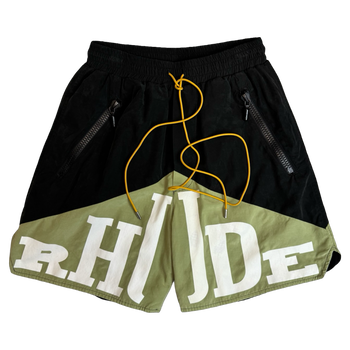 Rhude Cupro Yachting Shorts Black/Khaki (USED)
