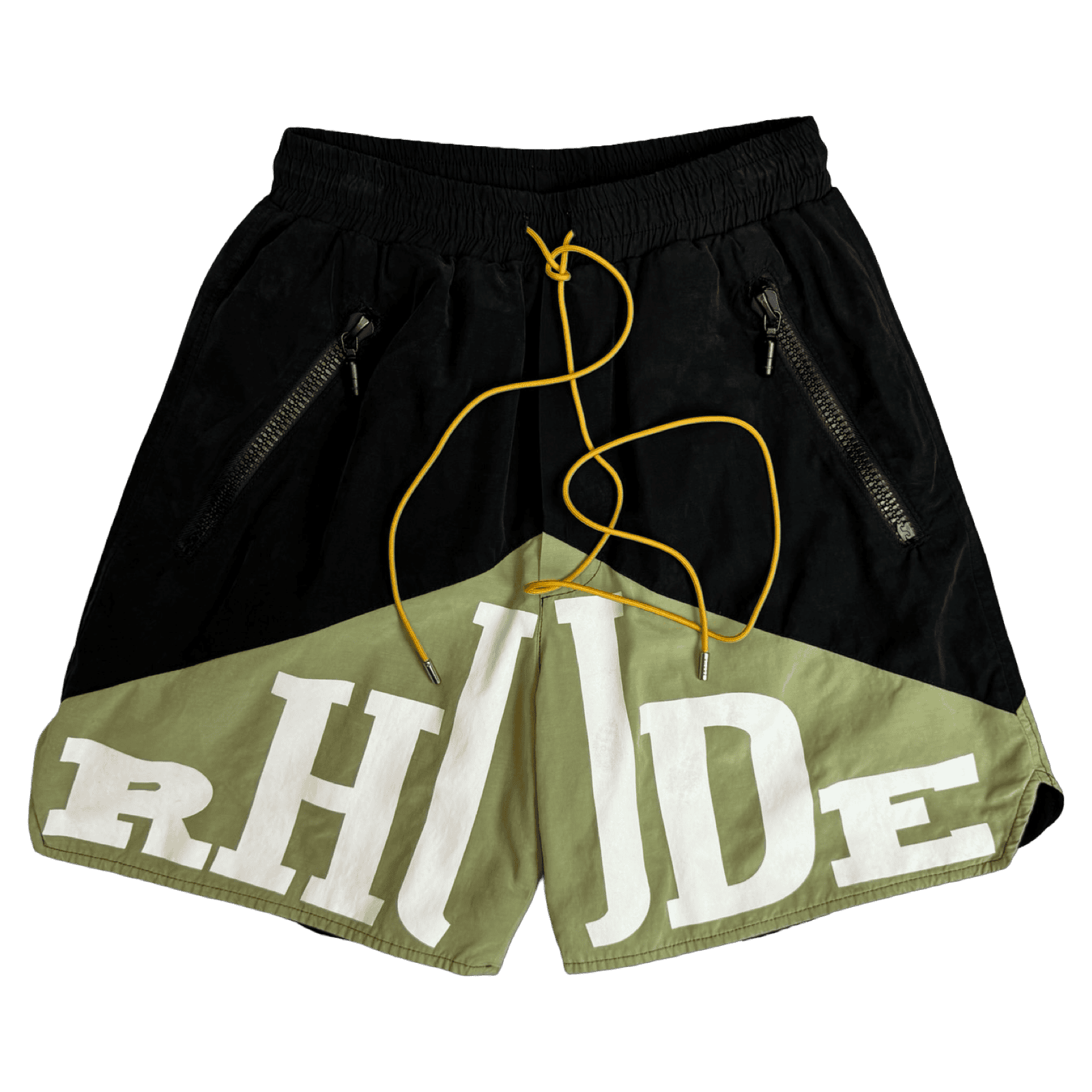 Rhude Cupro Yachting Shorts Black/Khaki (USED)