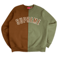 Supreme Split Crewneck Sweatshirt Brown/Olive (USED)
