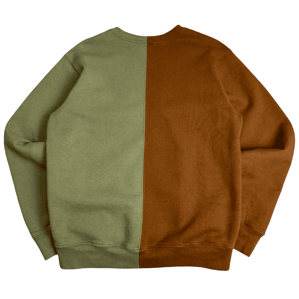 Supreme Split Crewneck Sweatshirt Brown/Olive (USED)